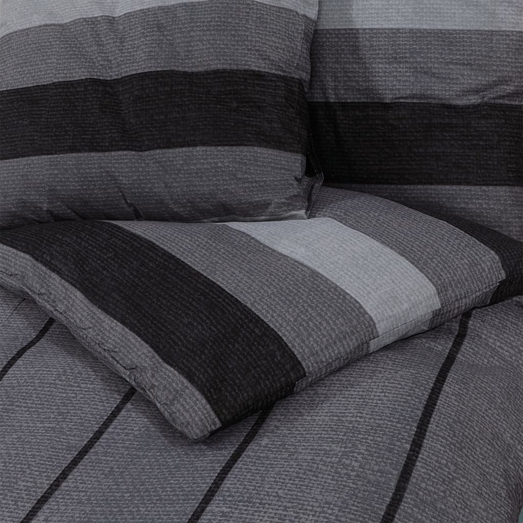 Ensemble De Housse De Couette 200X200 Cm Coton Gris Foncé