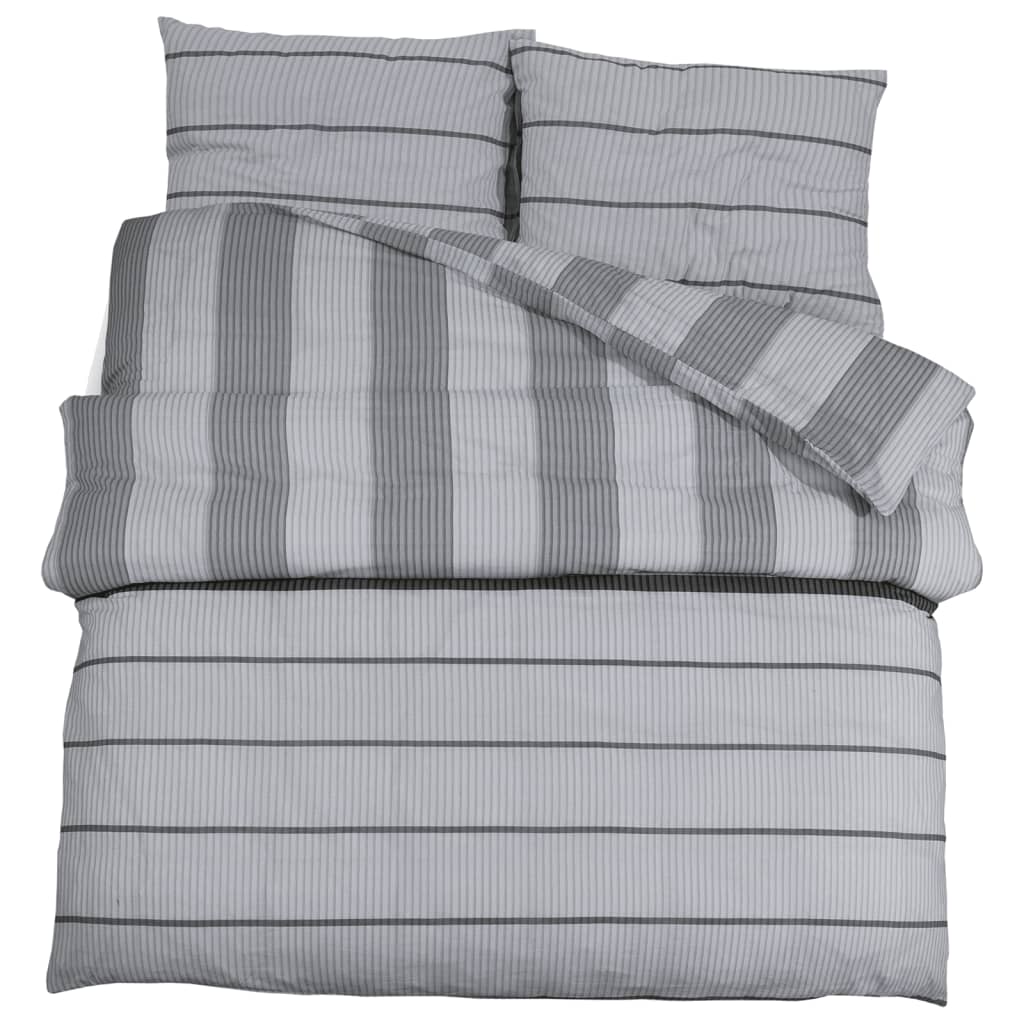 Ensemble De Housse De Couette Gris 240X220 Cm Coton Gris Clair