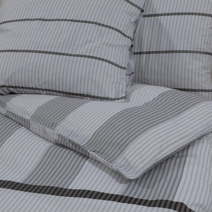 Ensemble De Housse De Couette Gris 240X220 Cm Coton Gris Clair