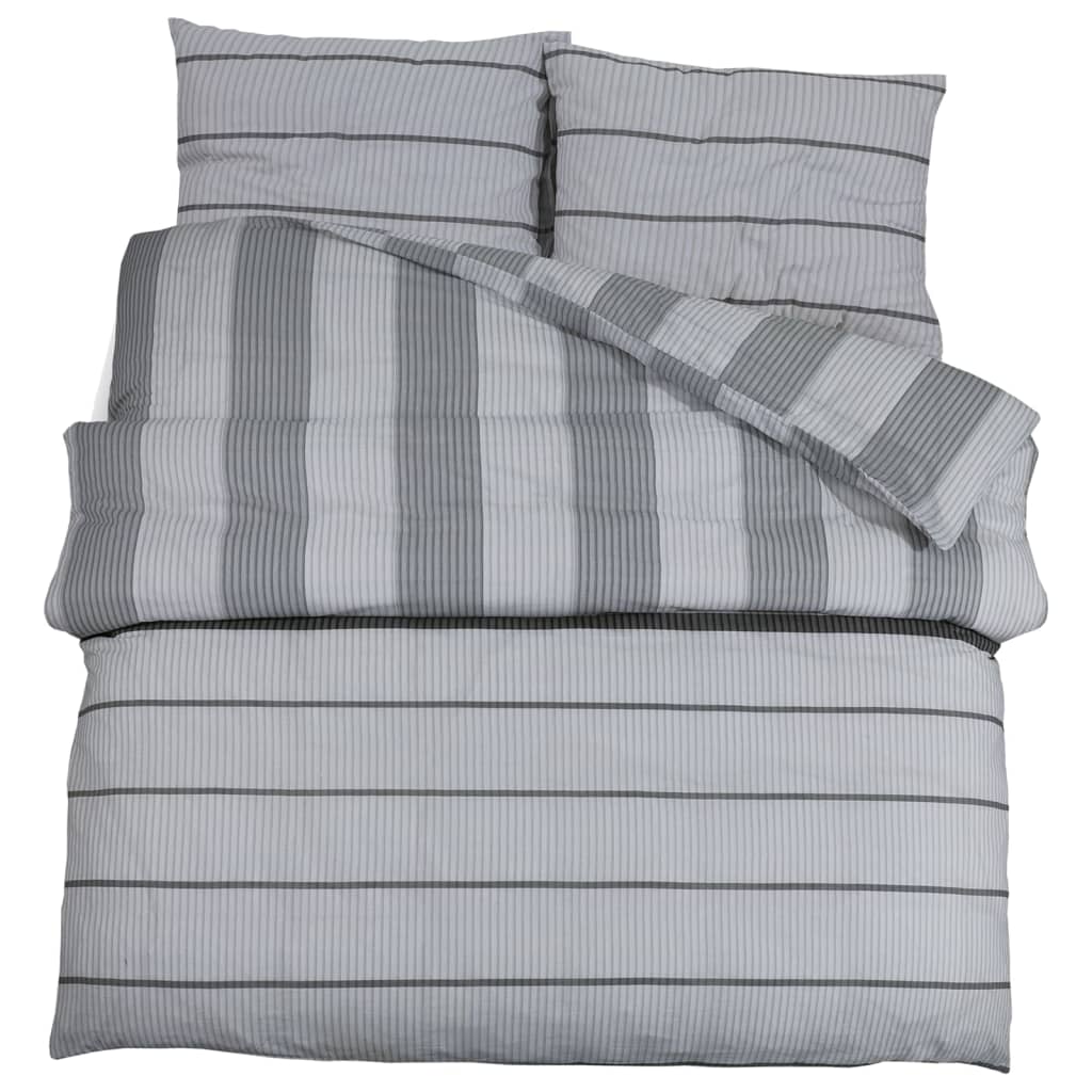 Ensemble De Housse De Couette Gris 140X200 Cm Coton Gris Clair