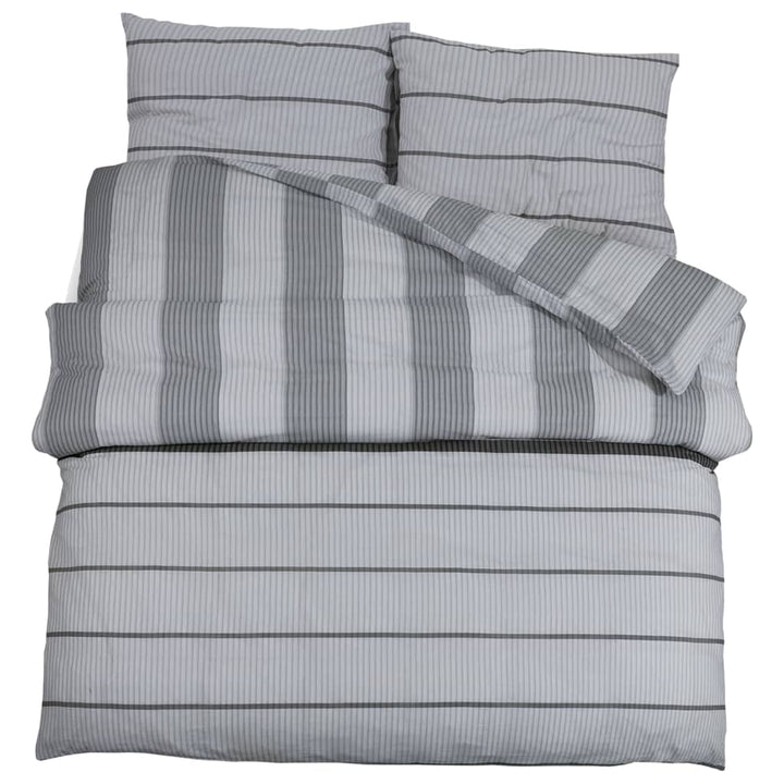 Ensemble De Housse De Couette Gris 140X200 Cm Coton Gris Clair