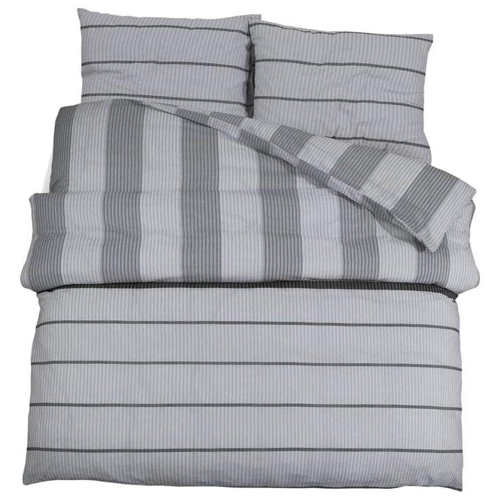 Ensemble De Housse De Couette Gris 200X200 Cm Coton Gris Clair