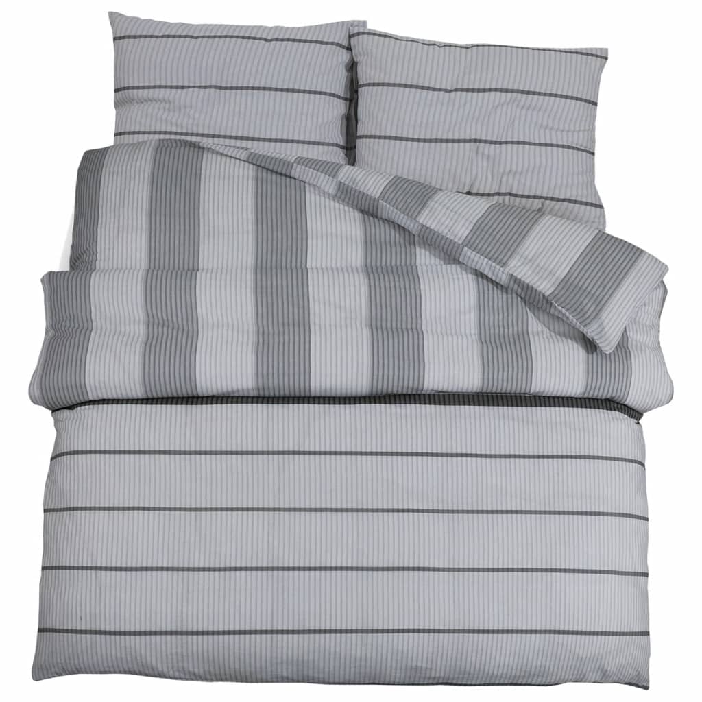 Ensemble De Housse De Couette Gris 140X200 Cm Coton Gris Clair