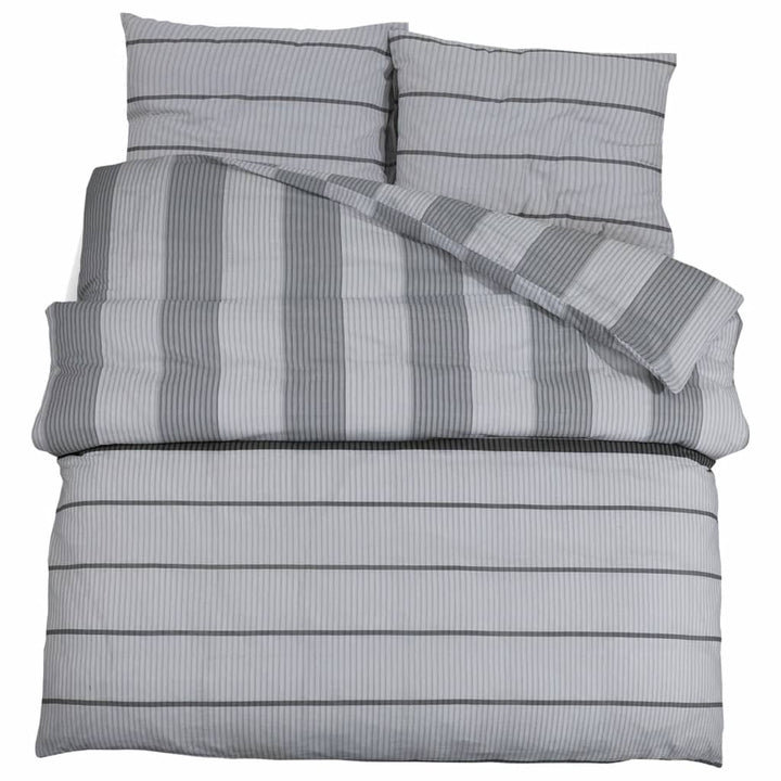 Ensemble De Housse De Couette Gris 140X200 Cm Coton Gris Clair