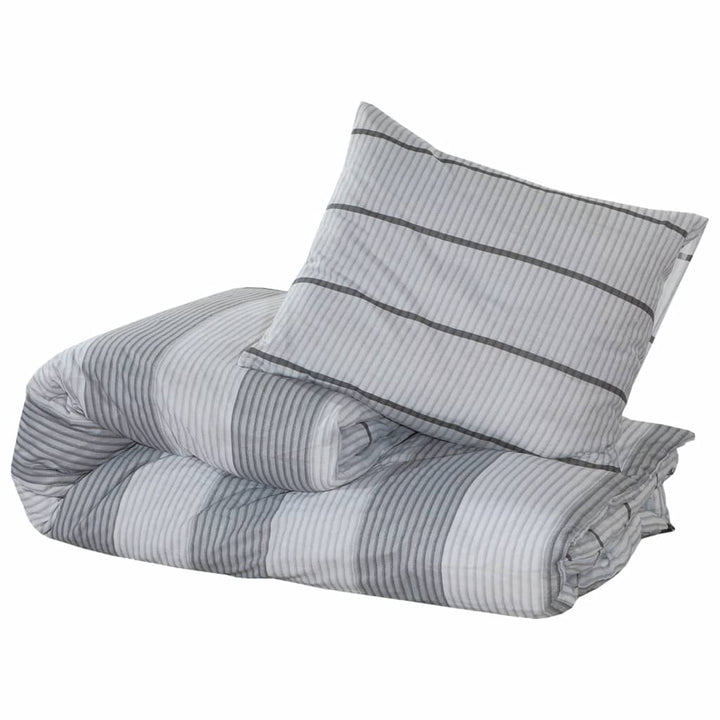 Ensemble De Housse De Couette Gris 140X200 Cm Coton Gris Clair