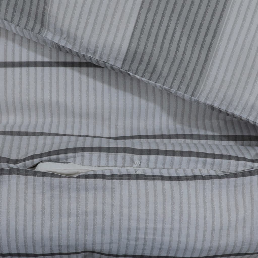 Ensemble De Housse De Couette Gris 140X200 Cm Coton Gris Clair