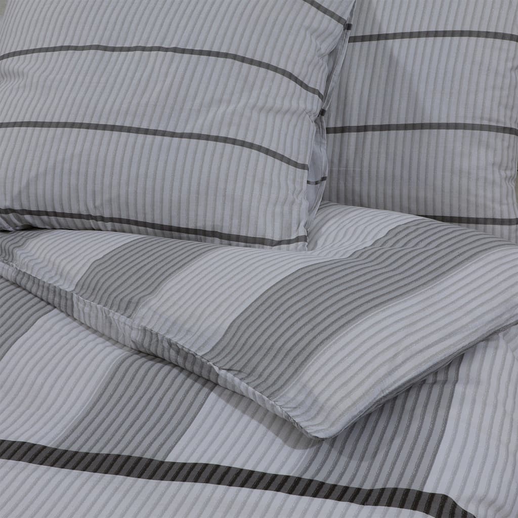 Ensemble De Housse De Couette Gris 140X200 Cm Coton Gris Clair