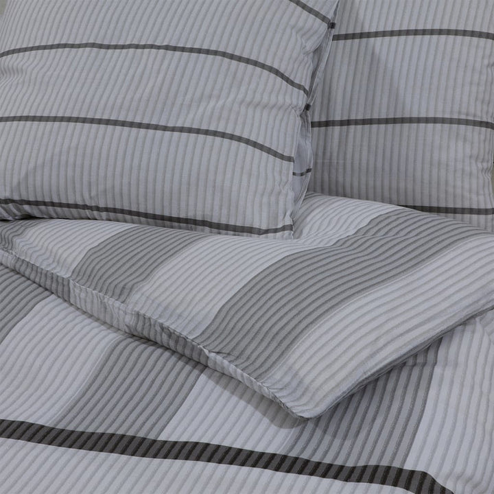 Ensemble De Housse De Couette Gris 140X200 Cm Coton Gris Clair