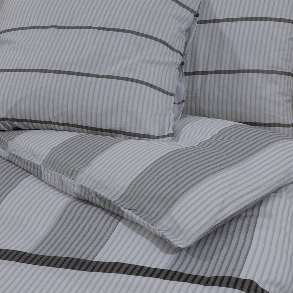 Ensemble De Housse De Couette Gris 225X220 Cm Coton Gris Clair