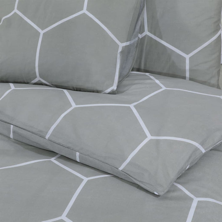 Ensemble De Housse De Couette Gris 200X200 Cm Coton Gris Et Blanc