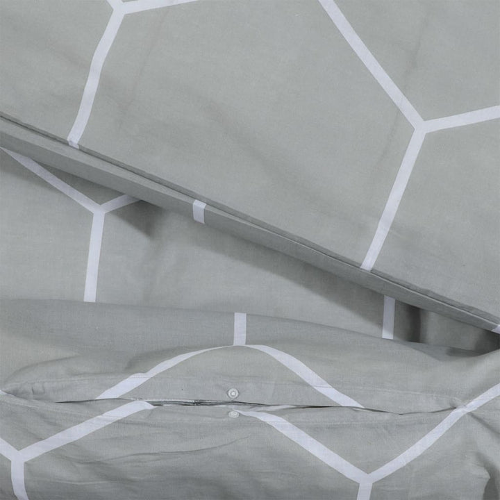Ensemble De Housse De Couette Gris 140X200 Cm Coton Gris Et Blanc