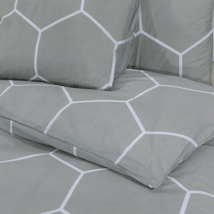 Ensemble De Housse De Couette Gris 260X220 Cm Coton Gris Et Blanc