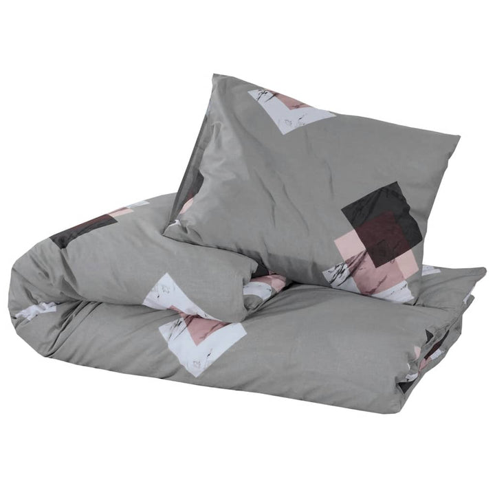 Ensemble De Housse De Couette Gris 140X200 Cm Coton Multicolore
