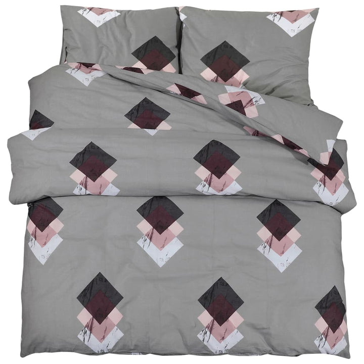 Ensemble De Housse De Couette Gris 200X200 Cm Coton Multicolore