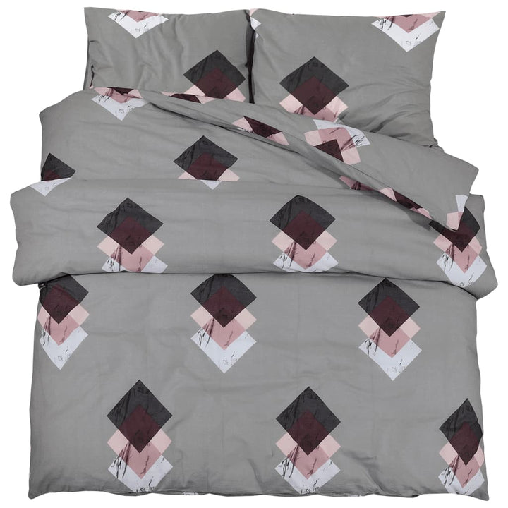 Ensemble De Housse De Couette Gris 140X200 Cm Coton Multicolore
