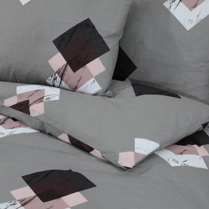 Ensemble De Housse De Couette Gris 140X200 Cm Coton Multicolore
