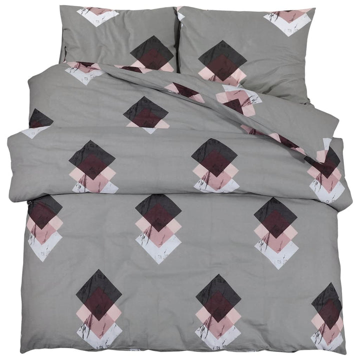 Ensemble De Housse De Couette Gris 220X240 Cm Coton Multicolore