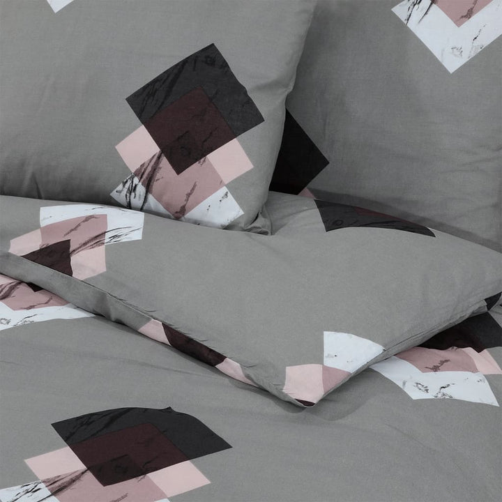 Ensemble De Housse De Couette Gris 220X240 Cm Coton Multicolore