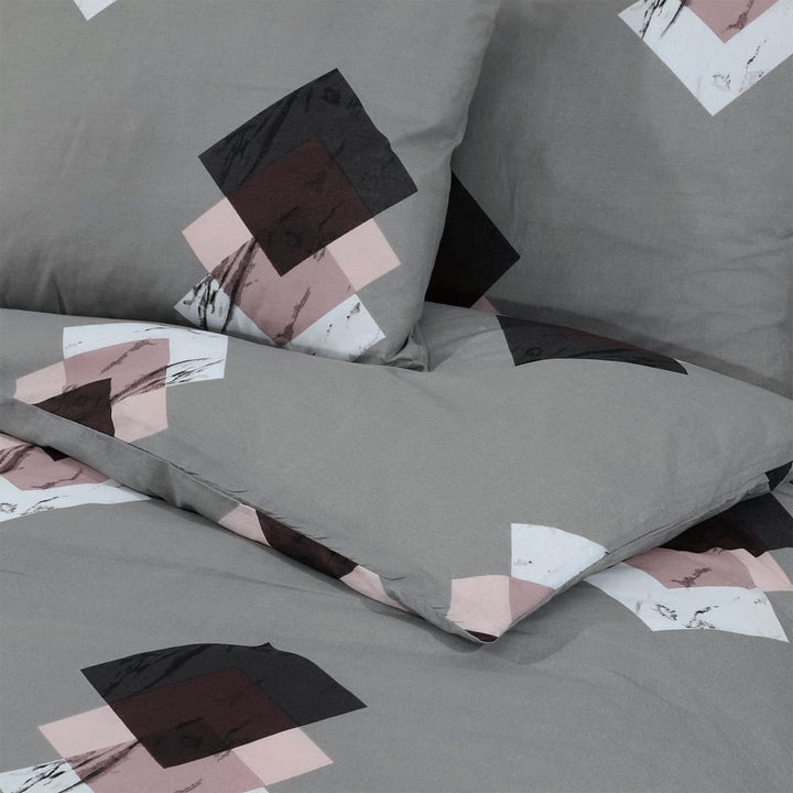 Ensemble De Housse De Couette Gris 135X200 Cm Coton Multicolore