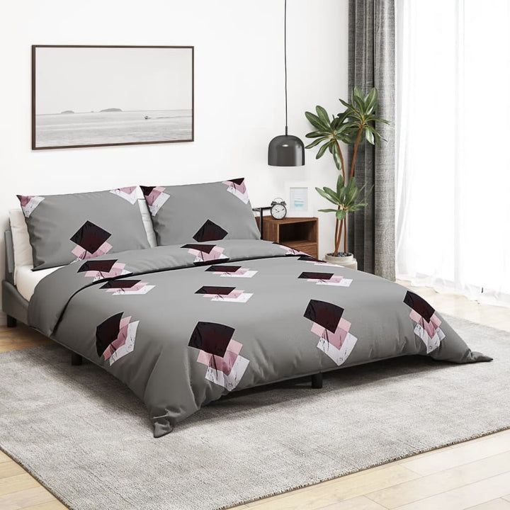 Ensemble De Housse De Couette Gris 260X220 Cm Coton Multicolore
