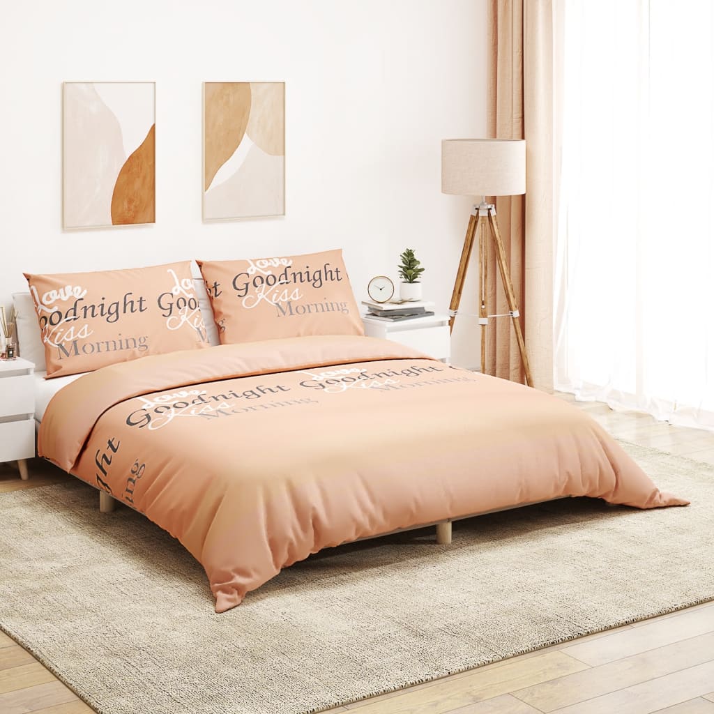 Ensemble De Housse De Couette 200X200 Cm Coton Rose
