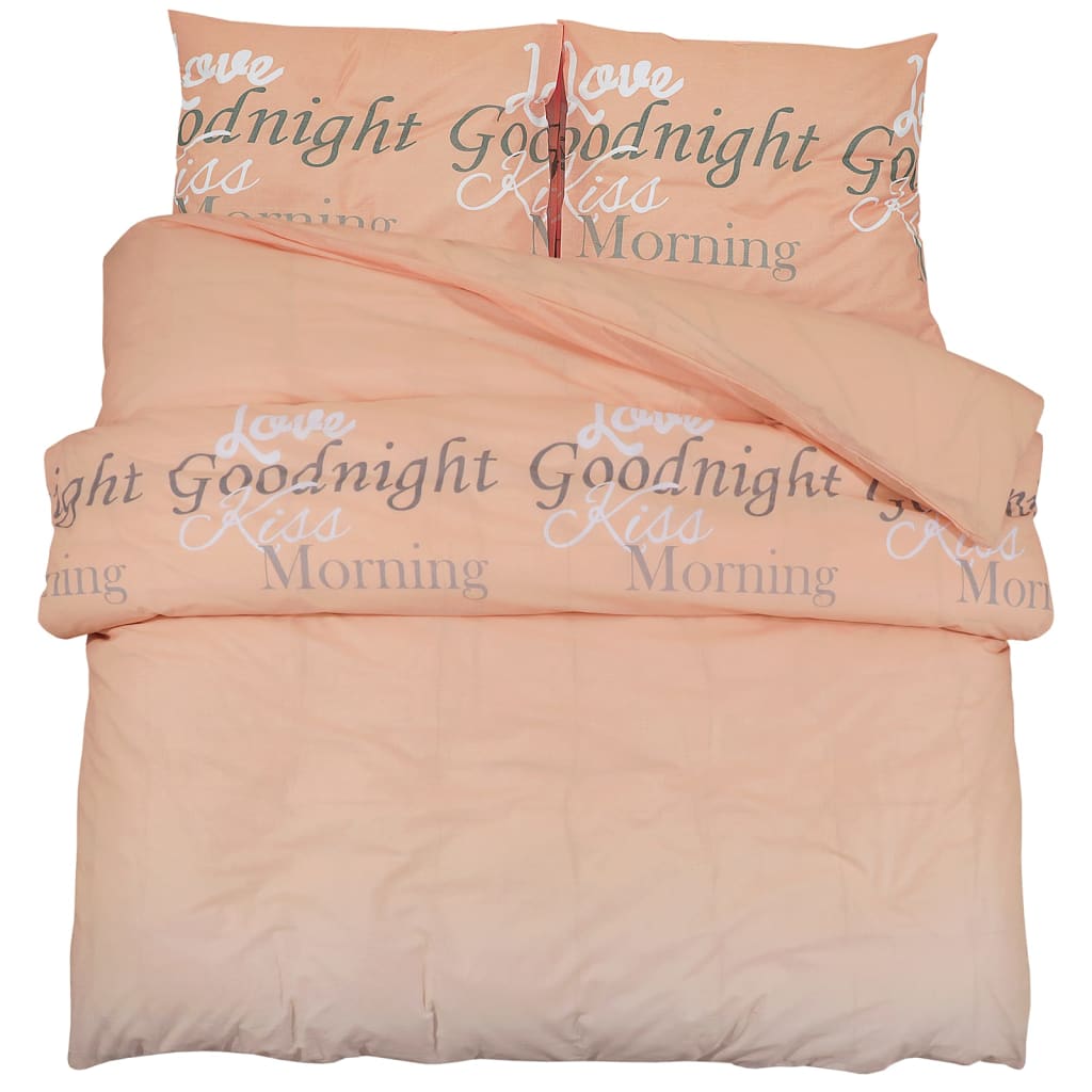 Ensemble De Housse De Couette 155X220 Cm Coton Rose