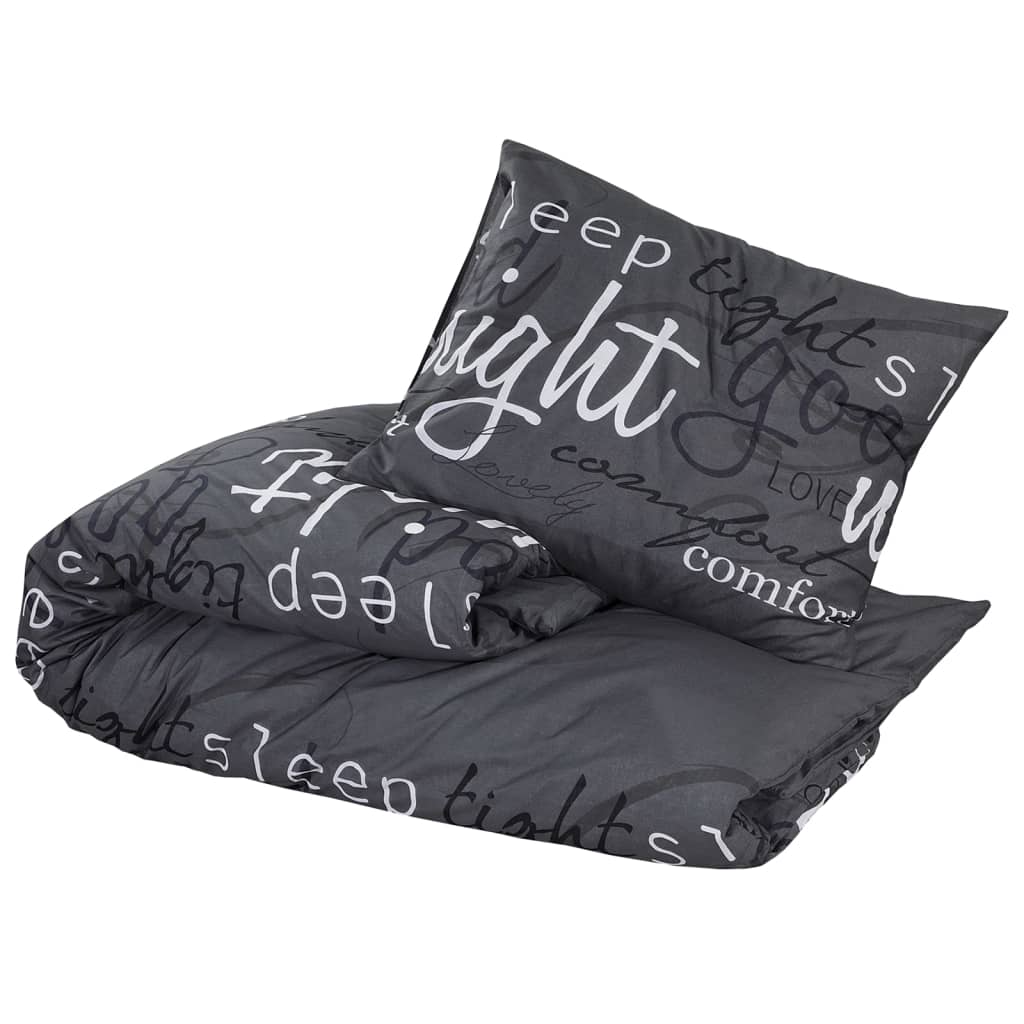 Ensemble De Housse De Couette Noir 220X240 Cm Coton Noir Et Blanc