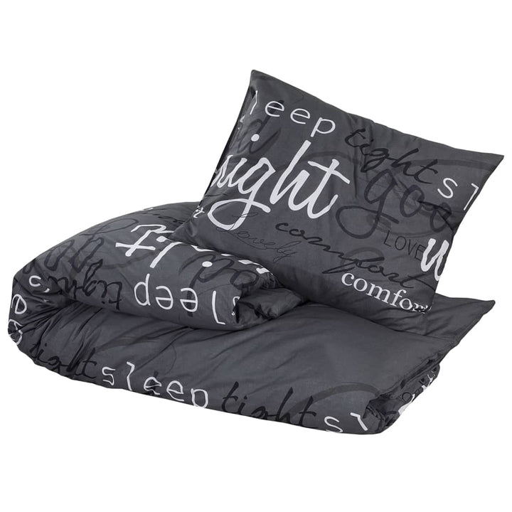 Ensemble De Housse De Couette Noir 220X240 Cm Coton Noir Et Blanc