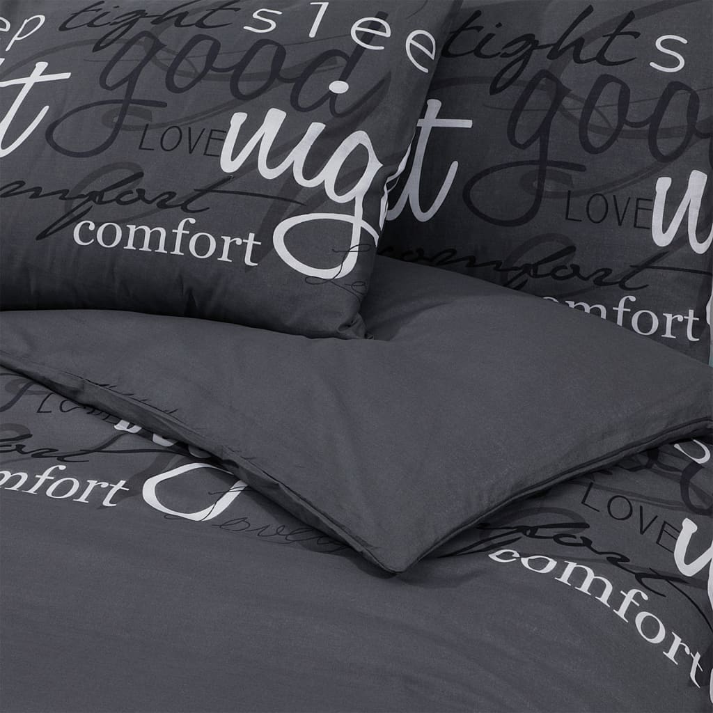Ensemble De Housse De Couette Noir 220X240 Cm Coton Noir Et Blanc