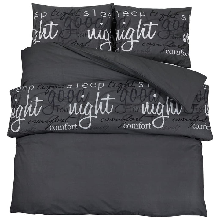 Ensemble De Housse De Couette Noir 200X200 Cm Coton Noir Et Blanc