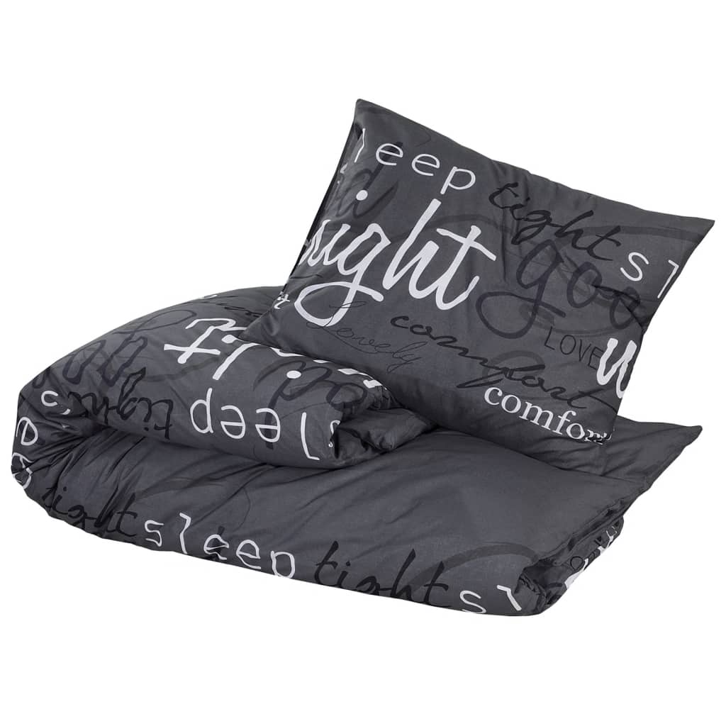 Ensemble De Housse De Couette Noir 140X200 Cm Coton Noir Et Blanc
