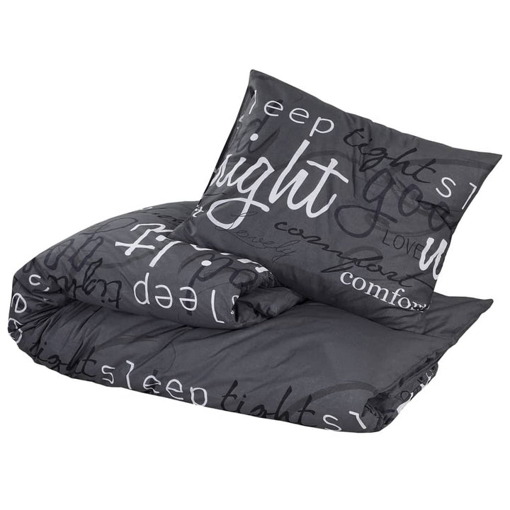 Ensemble De Housse De Couette Noir 140X200 Cm Coton Noir Et Blanc