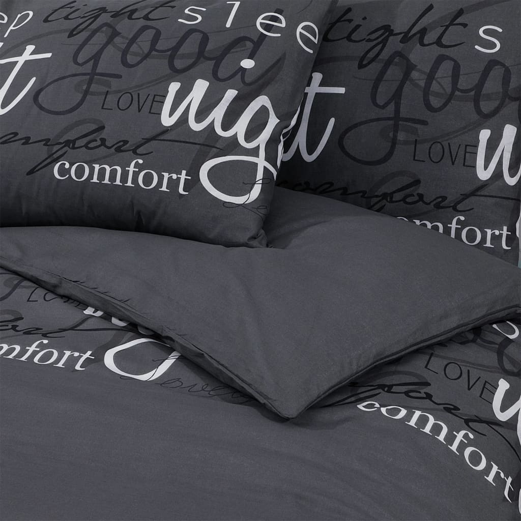 Ensemble De Housse De Couette Noir 140X200 Cm Coton Noir Et Blanc