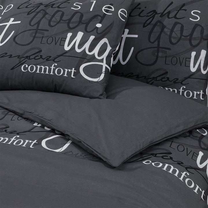 Ensemble De Housse De Couette Noir 140X200 Cm Coton Noir Et Blanc