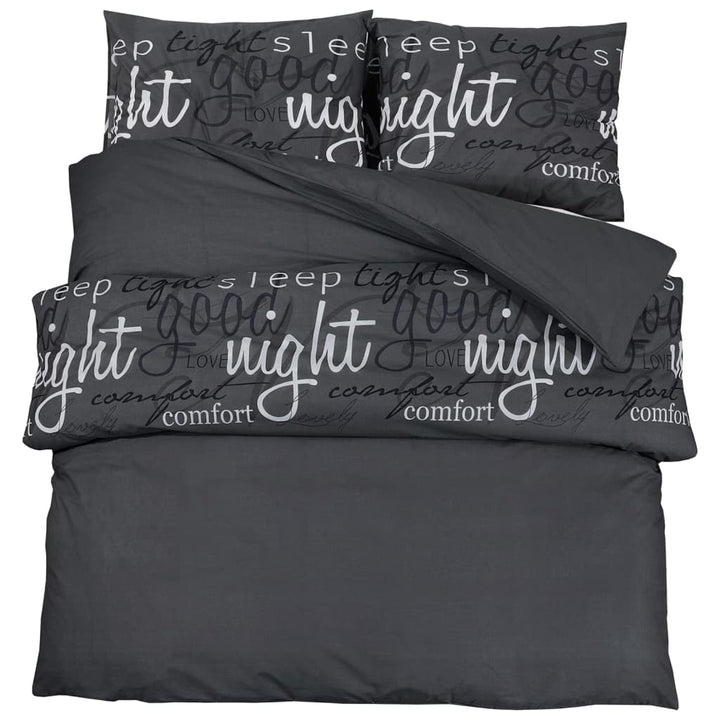 Ensemble De Housse De Couette Noir 260X220 Cm Coton Noir Et Blanc