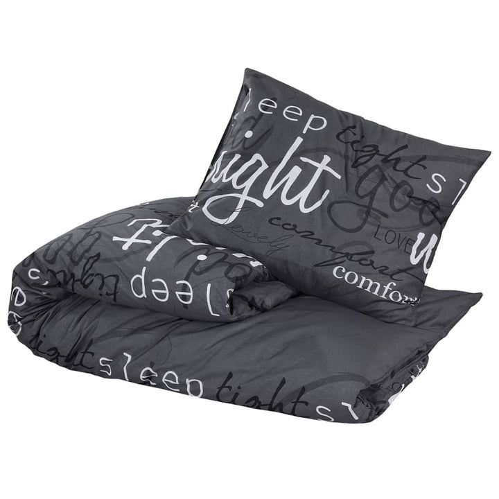 Ensemble De Housse De Couette Noir 260X220 Cm Coton Noir Et Blanc