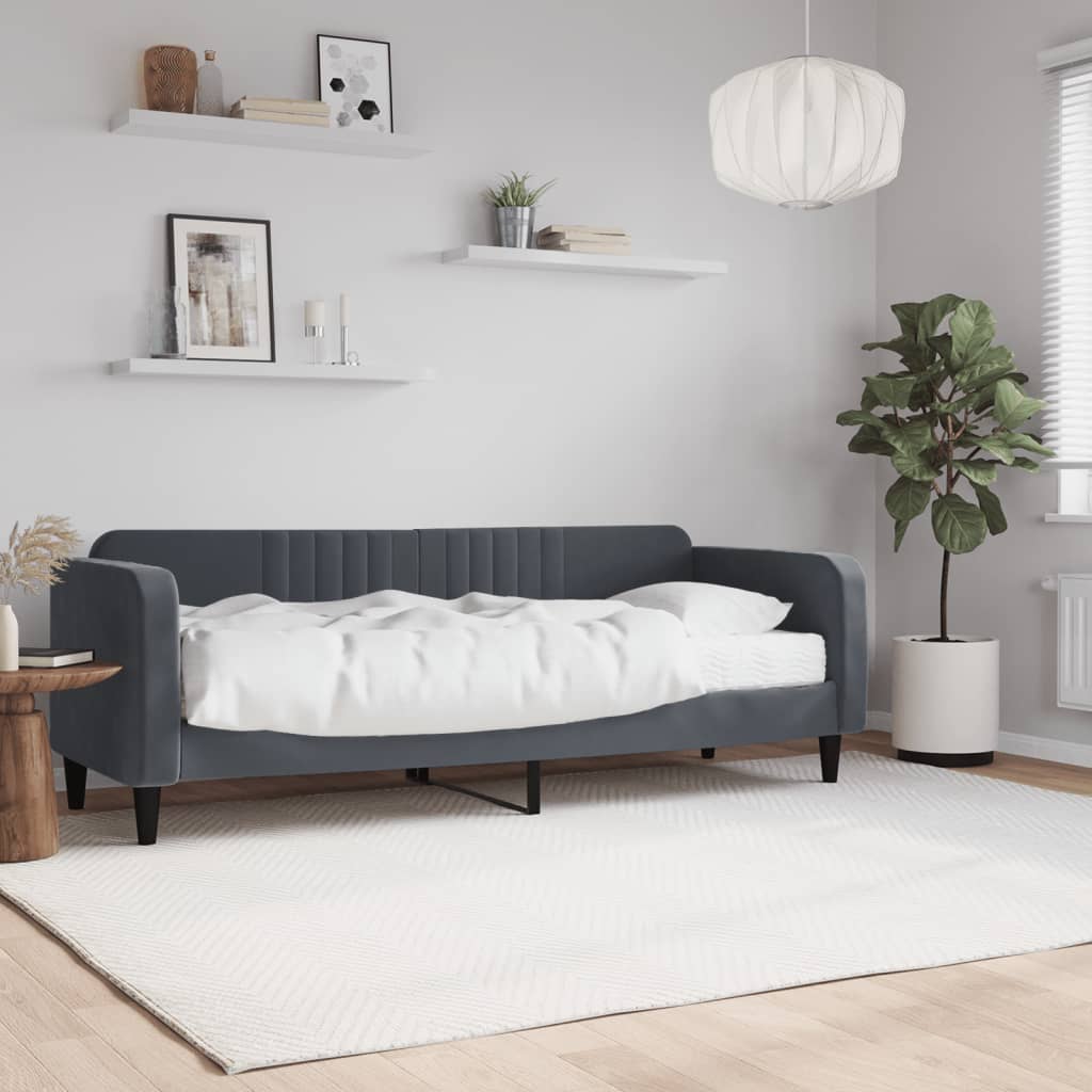 Lit De Repos Velours Gris Foncé