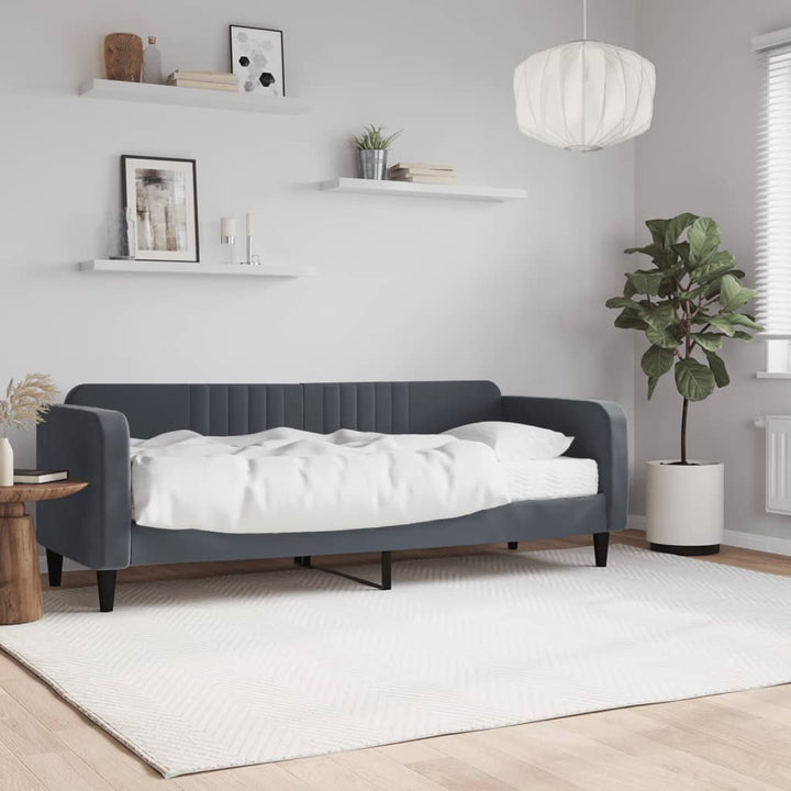 Lit De Repos Velours Gris Foncé