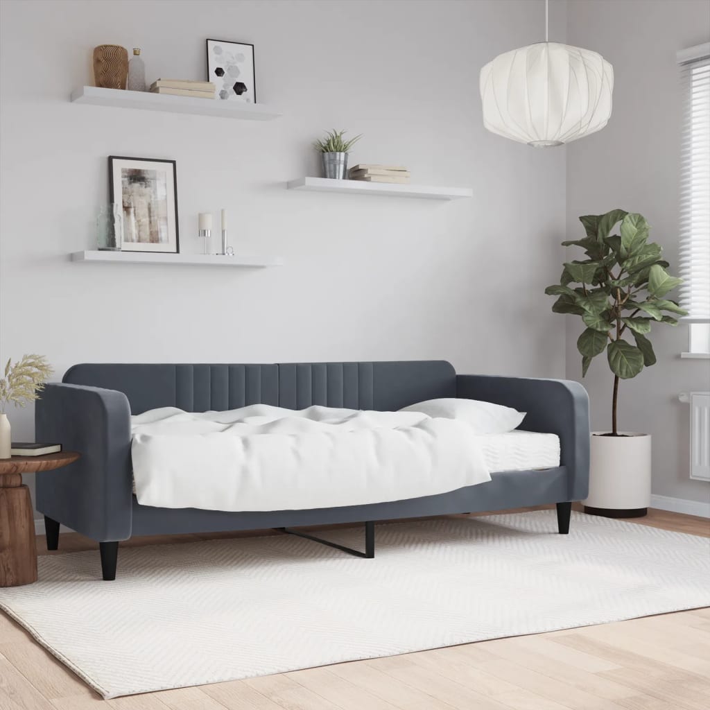 Lit De Repos Velours Gris Foncé