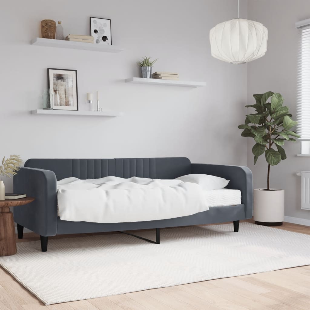 Lit De Repos Velours Gris Foncé
