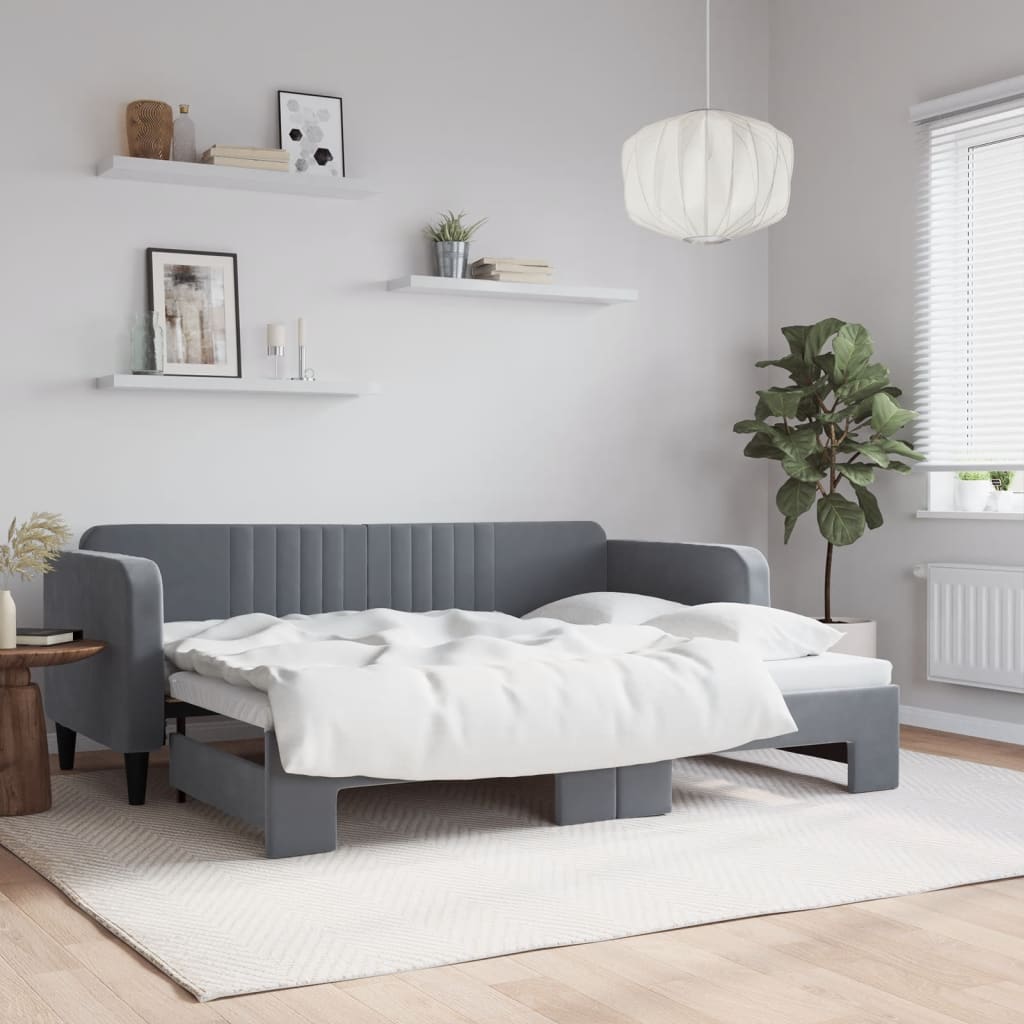 Lit De Repos Velours Gris Foncé