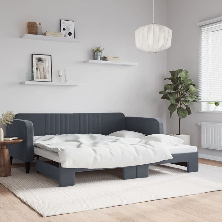 Lit De Repos Velours Gris Foncé