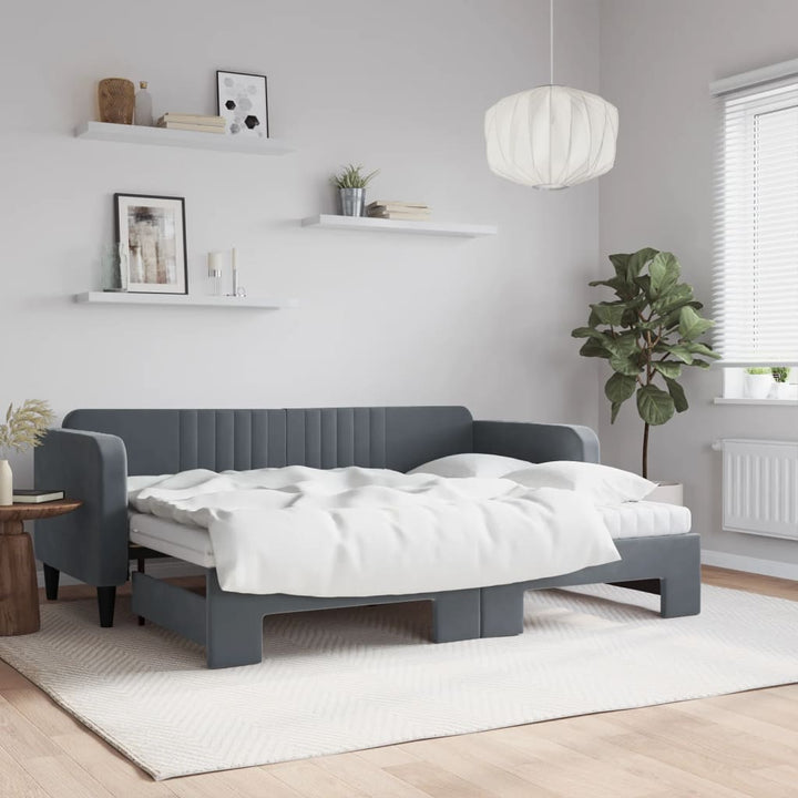 Lit De Repos Velours Gris Foncé