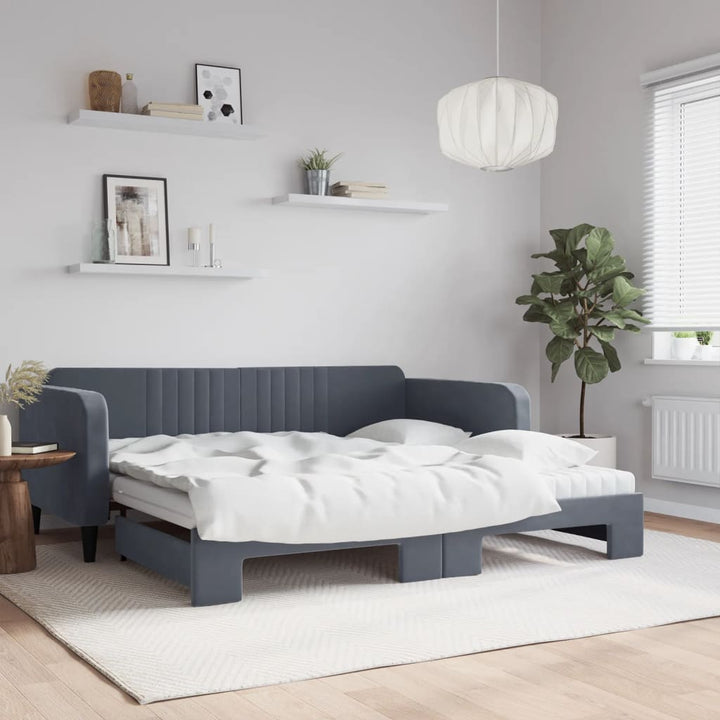 Lit De Repos Velours Gris Foncé