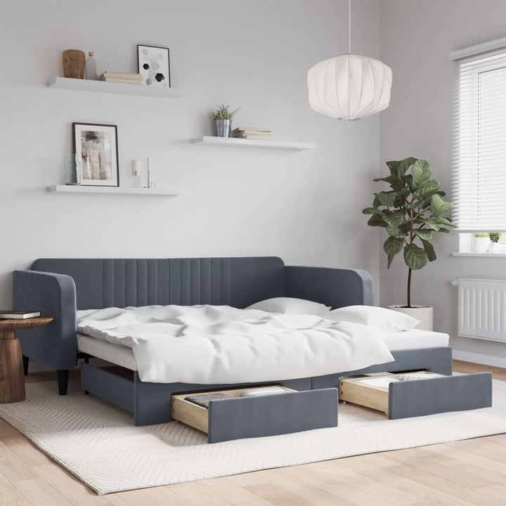 Lit De Repos Velours Gris Foncé
