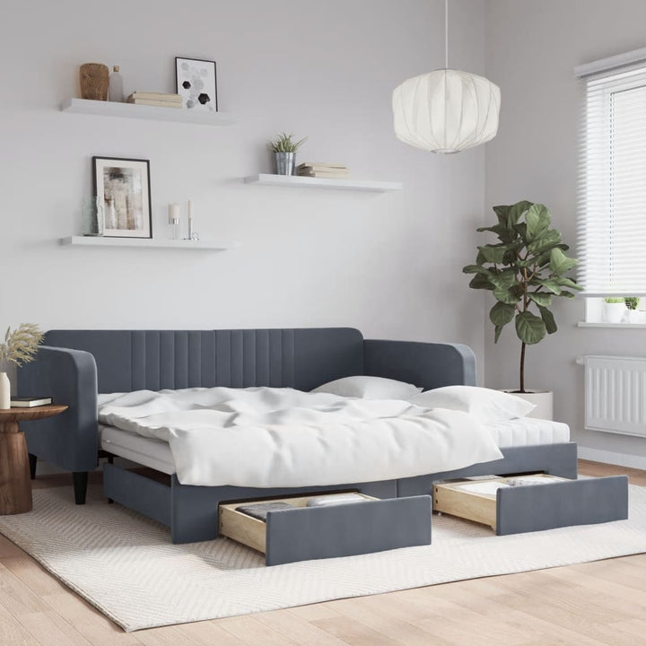 Lit De Repos Velours Gris Foncé