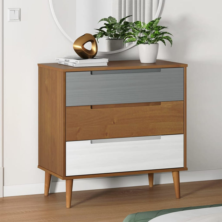 Commode Molde 80X40X80 Cm Bois De Pin Massif