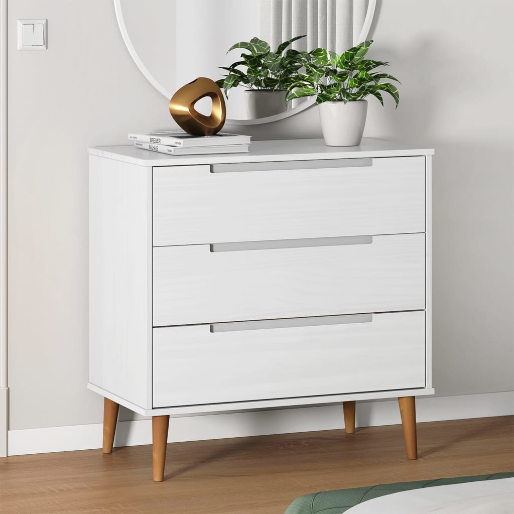 Commode Molde 80X40X80 Cm Bois De Pin Massif