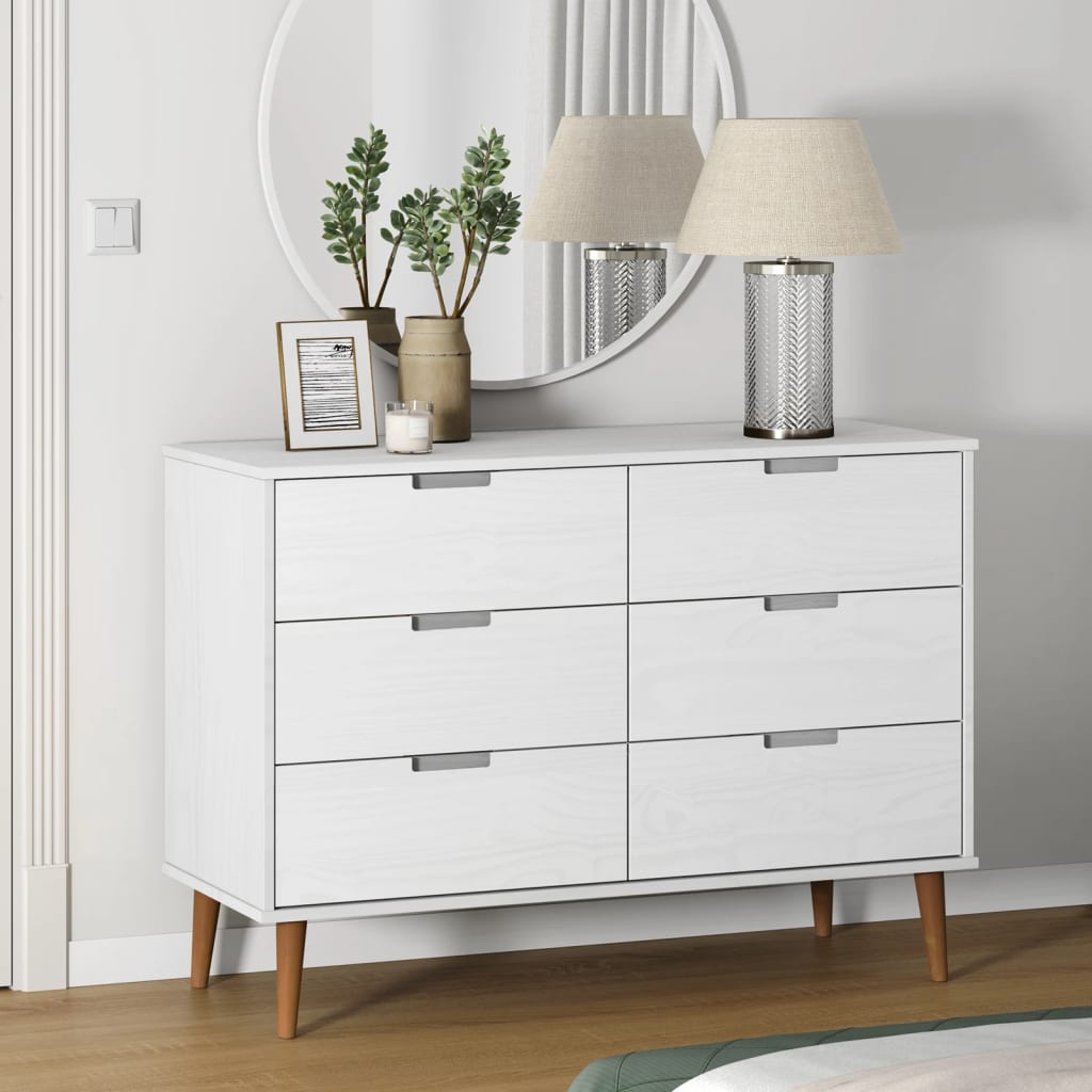 Commode Molde 113X40X80 Cm Bois De Pin Massif