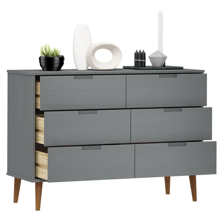 Commode Molde 113X40X80 Cm Bois De Pin Massif